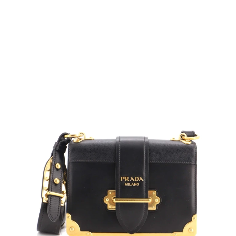 Cahier Crossbody Bag Leather and Saffiano Leather Small