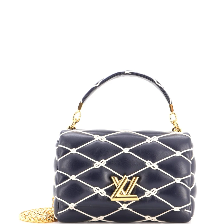 GO-14 NM Handbag Rope Embroidered Malletage Leather MM