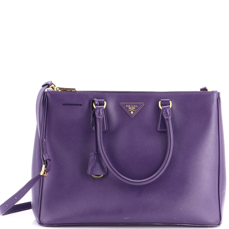 Double Zip Lux Tote Saffiano Leather Large