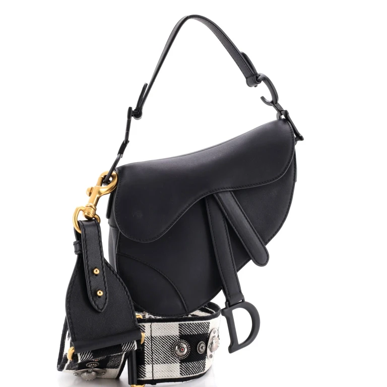Ultra Matte Saddle Handbag with Strap Leather Mini