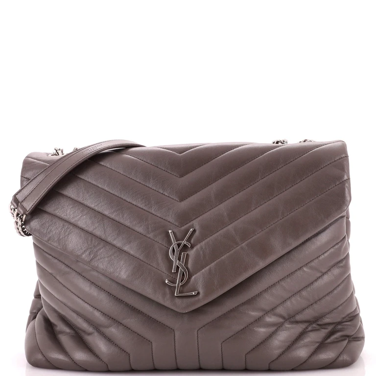 Loulou Shoulder Bag Matelasse Chevron Leather Large