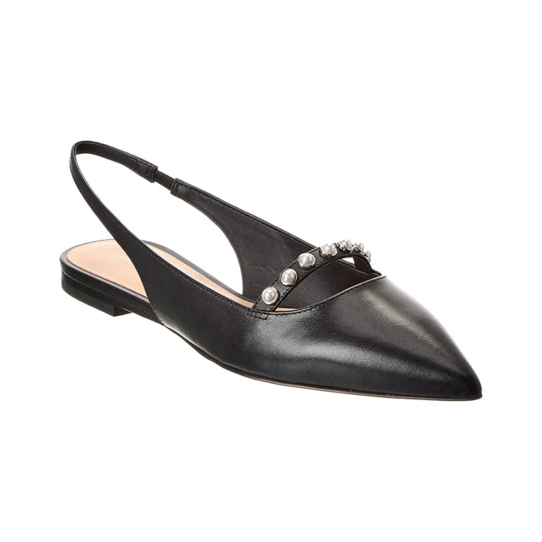 Pearl Leather Slingback Flat