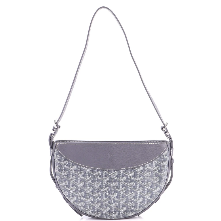 Hirondelle Shoulder Bag Coated Canvas and Leather