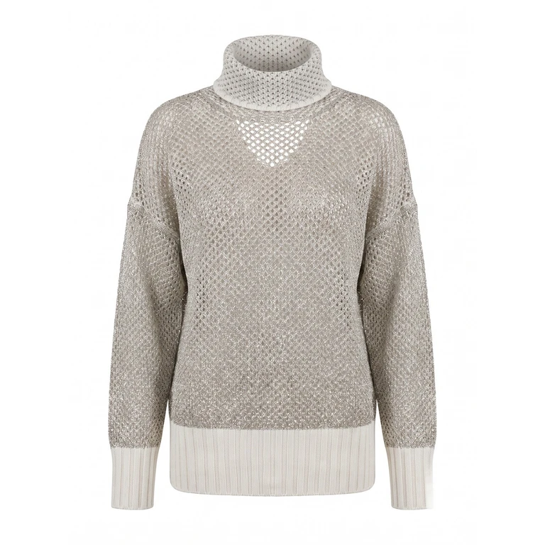 Twin Set Mesh Turtleneck Sweater