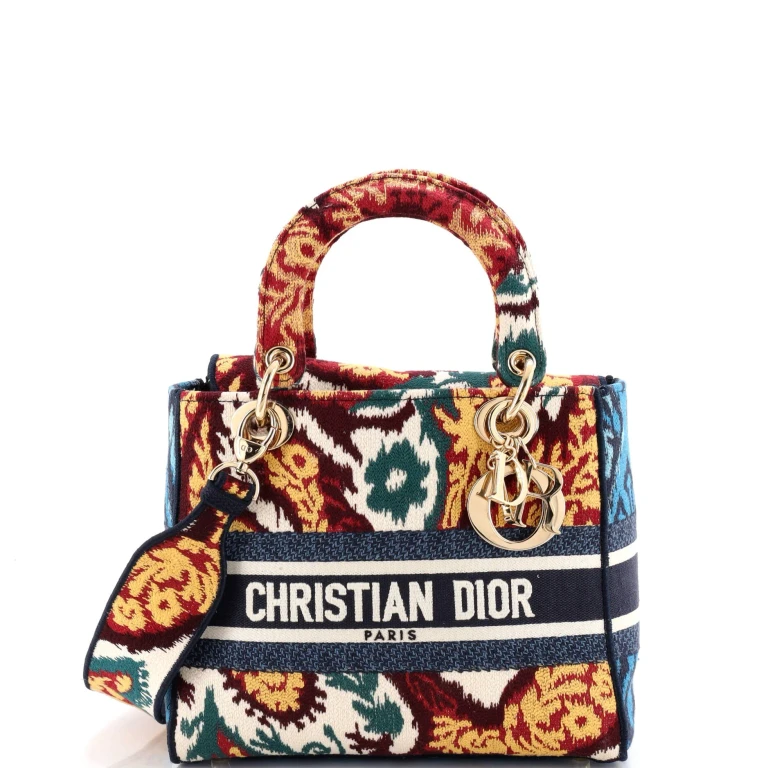 Lady D-Lite Bag Embroidered Canvas Medium