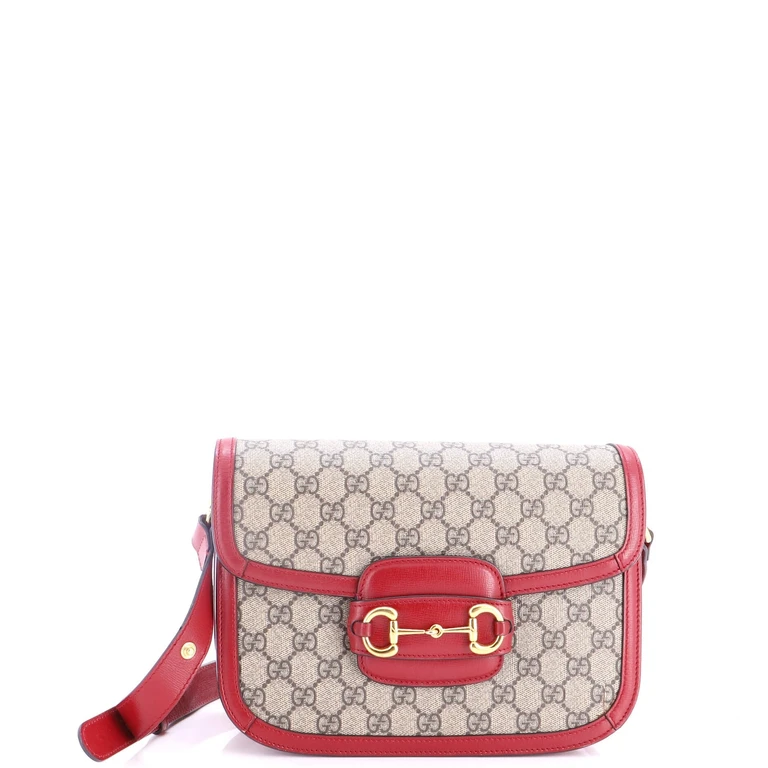 Horsebit 1955 Shoulder Bag GG Coated Canvas with Leather Small