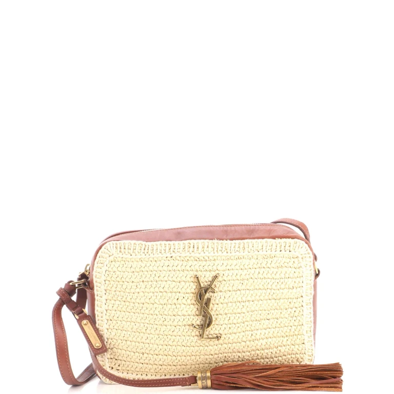 Lou Camera Bag Woven Raffia Small