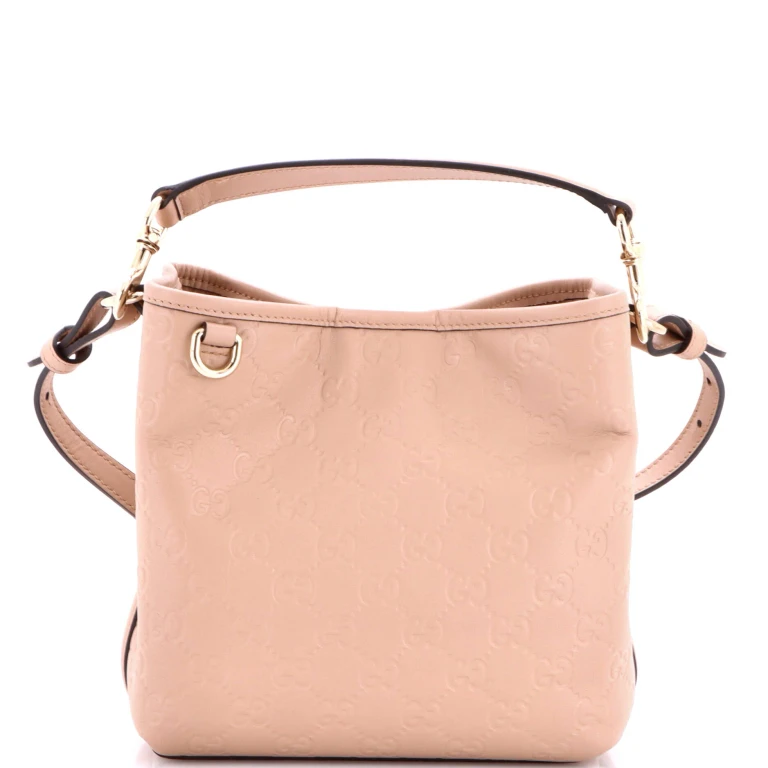 GG Emblem Bucket Bag GG Embossed Leather Small
