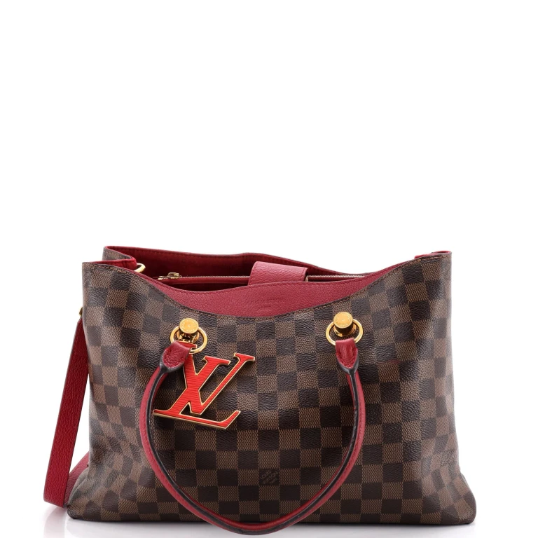LV Riverside Handbag Damier with Leather