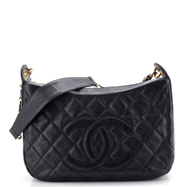 Timeless CC Chain Shoulder Bag Quilted Caviar Medium