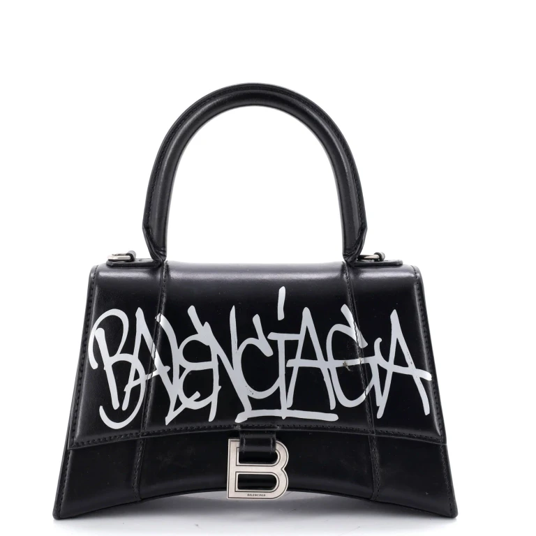 Graffiti Hourglass Top Handle Bag Leather Small