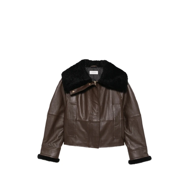 Shearling-trim Leather Jacket