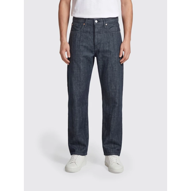 Blue Tab Straight Fit Cotton Denim Jeans with a Five-Pocket Design (001LN0008)