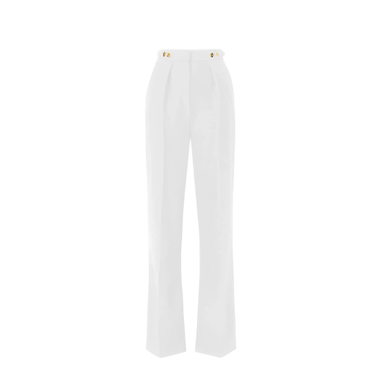 Pantaloni Nero con Dettagli Dorati