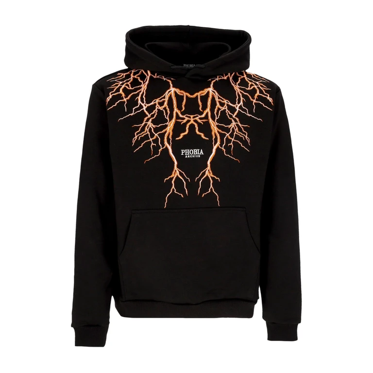 Lightweight Men's Hoodie Lightning Hoodie Black/orange