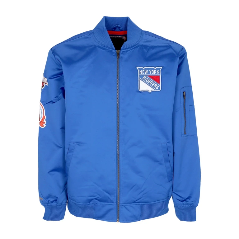Men's Bomber Jacket NHL Lightweight Satin Bomber Neyran Blue