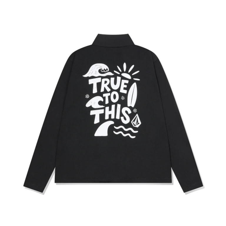 Surf Zip-Up Rash Guard (Black)