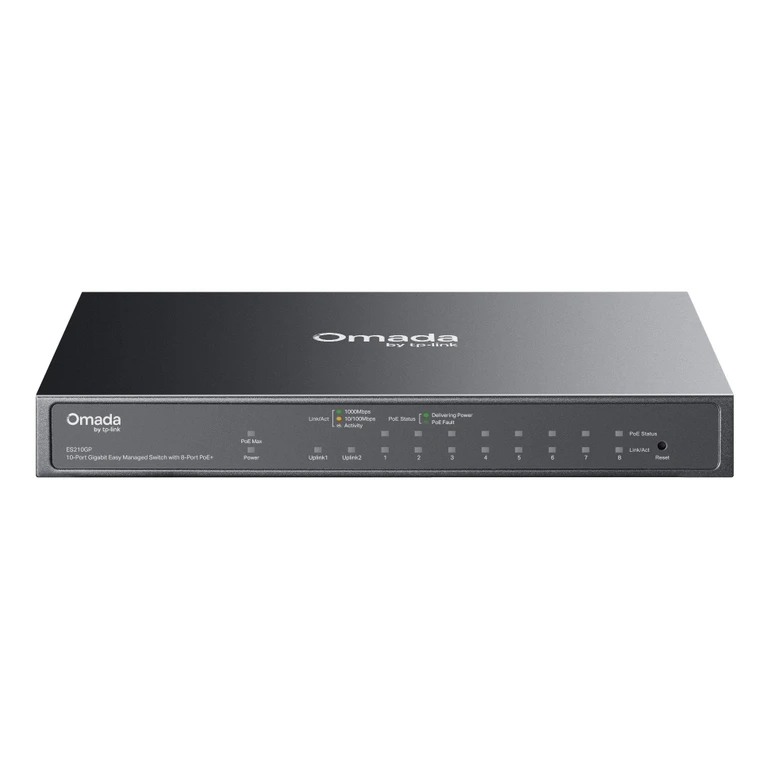 Omada ES210GP network switch Managed L2 Gigabit Ethernet (10/100/1000) Power over Ethernet (PoE) DIN rail Black