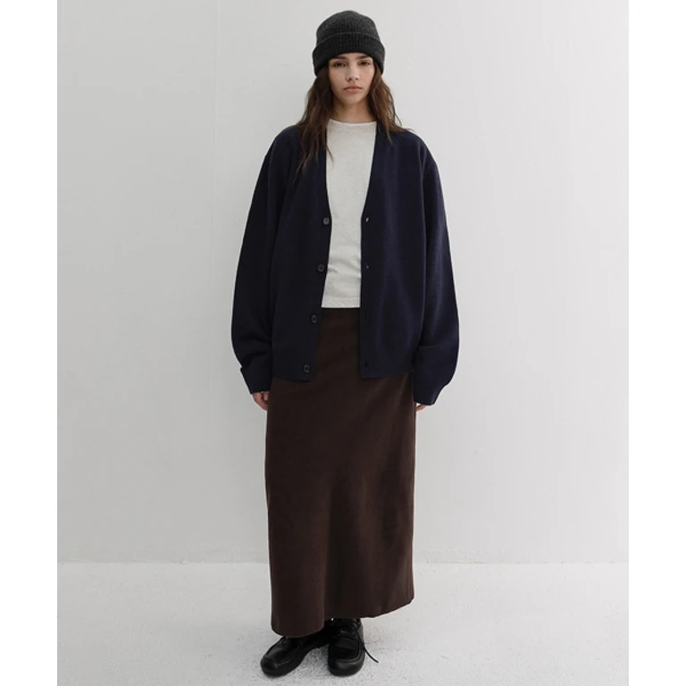 FLEECE MAXI SKIRT CHOCO BROWN