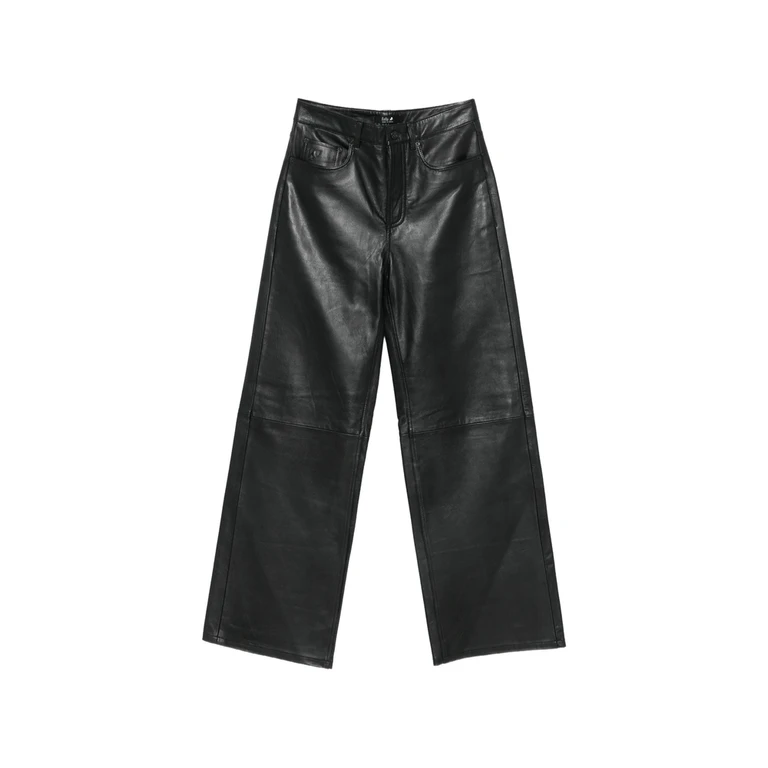 Leather Wide-leg Trousers