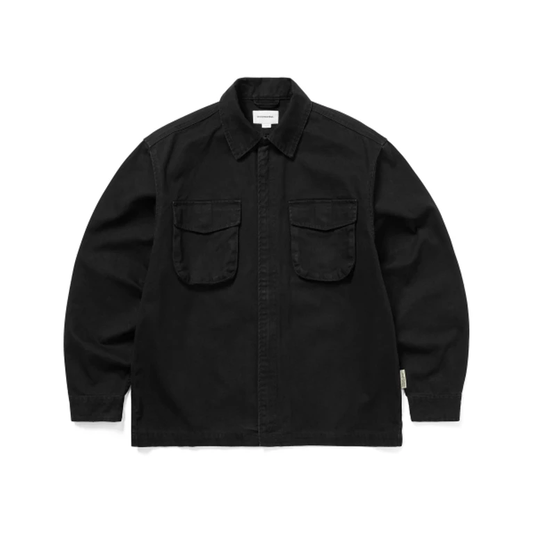 Washed Zip Shirt Black