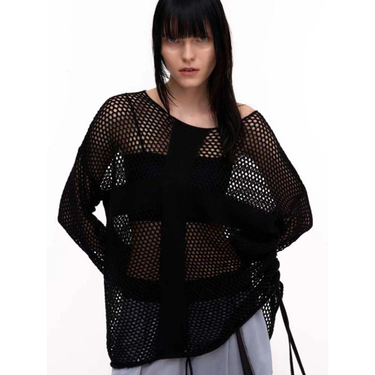 XCX CROCHET SWEATER (BLACK)