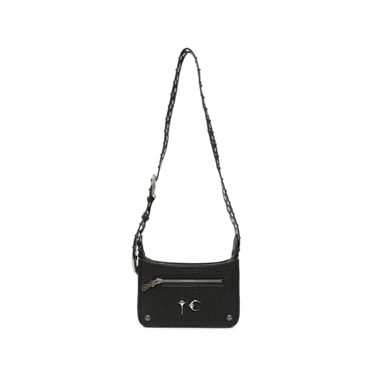 Studded Leather Messenger Bag