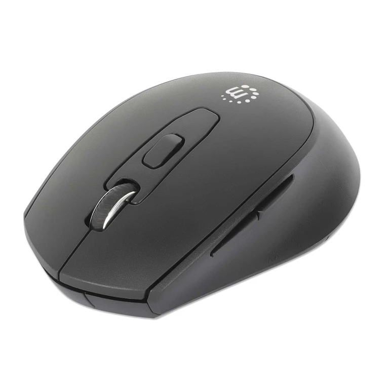 MW6020 Wireless Mouse, Black, Adjustable 800/1200/1600dpi via top-mount push-button control, 2.4Ghz (effective range up to 10m), USB, Optical, Ambidextrous, Six Button with Scroll Wheel, USB-A nano receiver, AA battery (included)