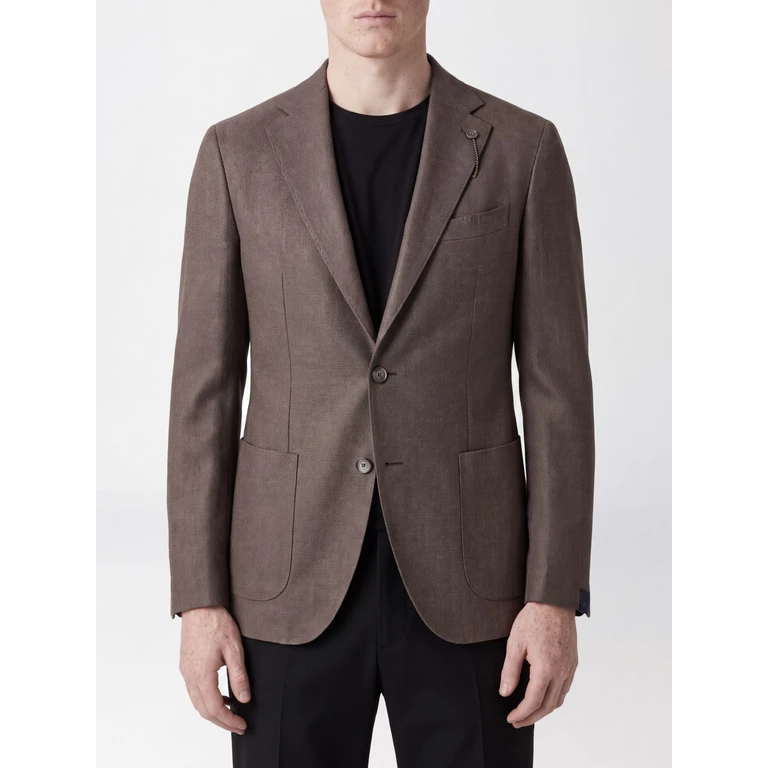 Classic Single-Breasted Blazer in Wool Blend with Patch Pockets (TL2938GL7297MFBTF54F)