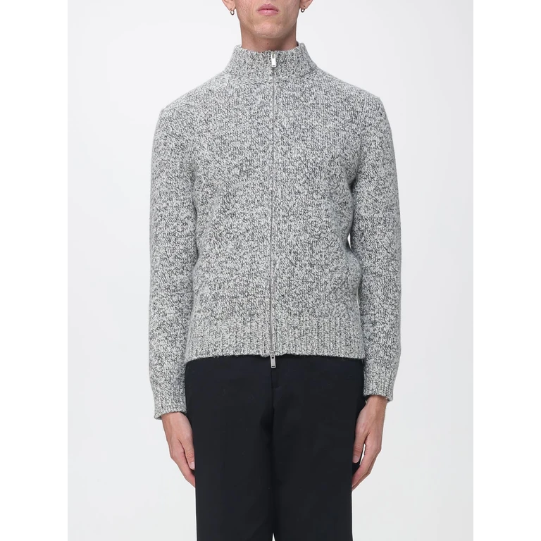 Wool Cardigan with High Roll Neck Collar and Zip Closure (ACLMML475AC67038120NE)