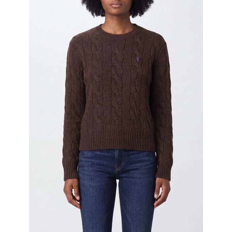 Cable-Knit Wool Jumper with Embroidered Pony Logo (211A91216017)