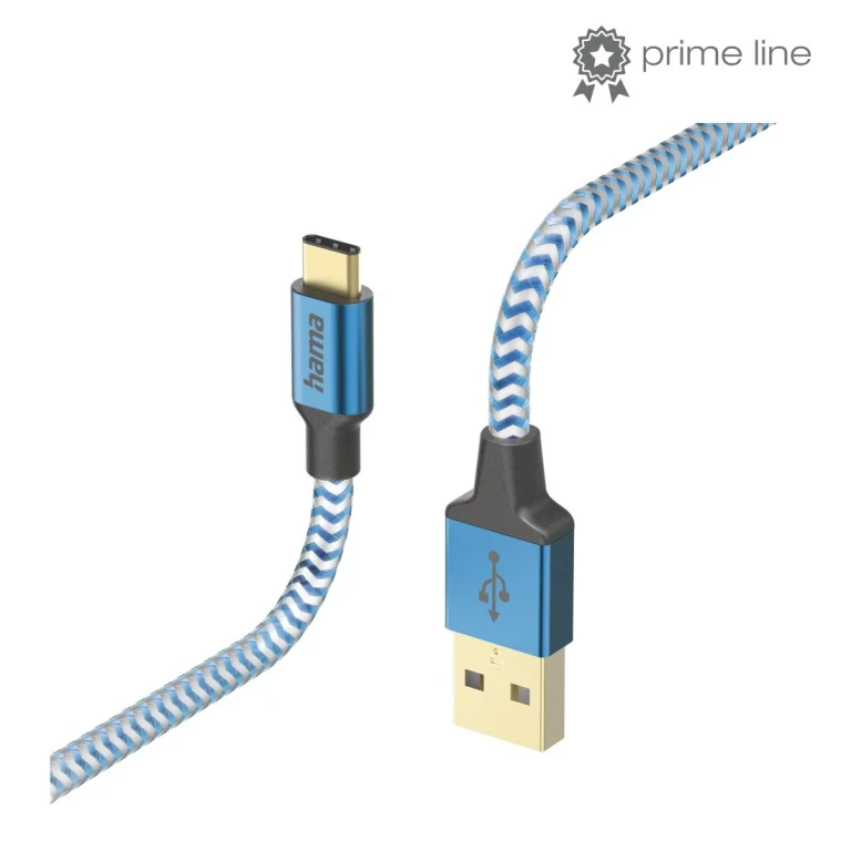 Reflective USB cable USB 2.0 1.5 m USB A USB C 0.48 Gbit/s Blue