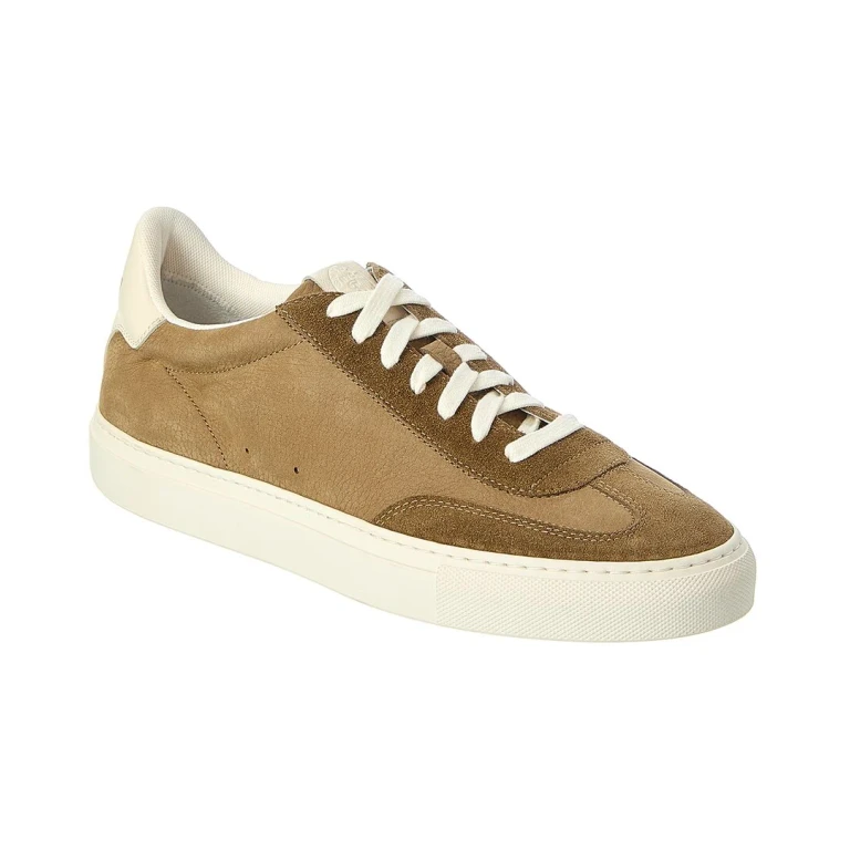 Low Profile Leather & Suede Sneaker