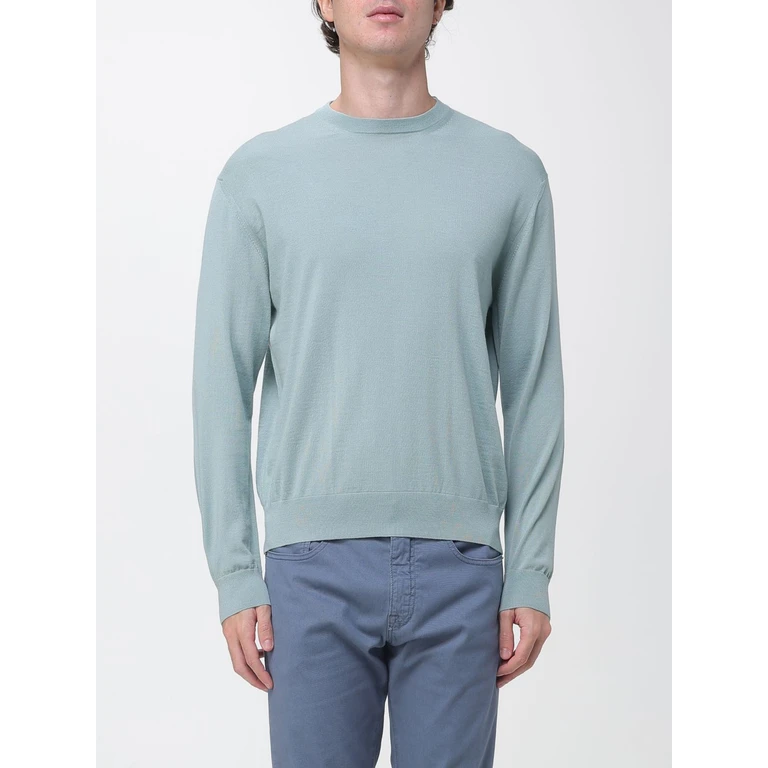 Pure Merino Wool Crewneck Jumper with Ribbed Trims (99311034677)