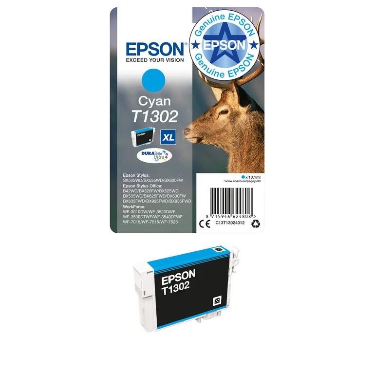 Epson C13T13024012/T1302 Ink cartridge cyan XL. 765 pages 10.1ml for E