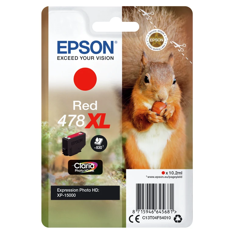 C13T04F54010/478XL Ink cartridge red high-capacity. 830 pages 10