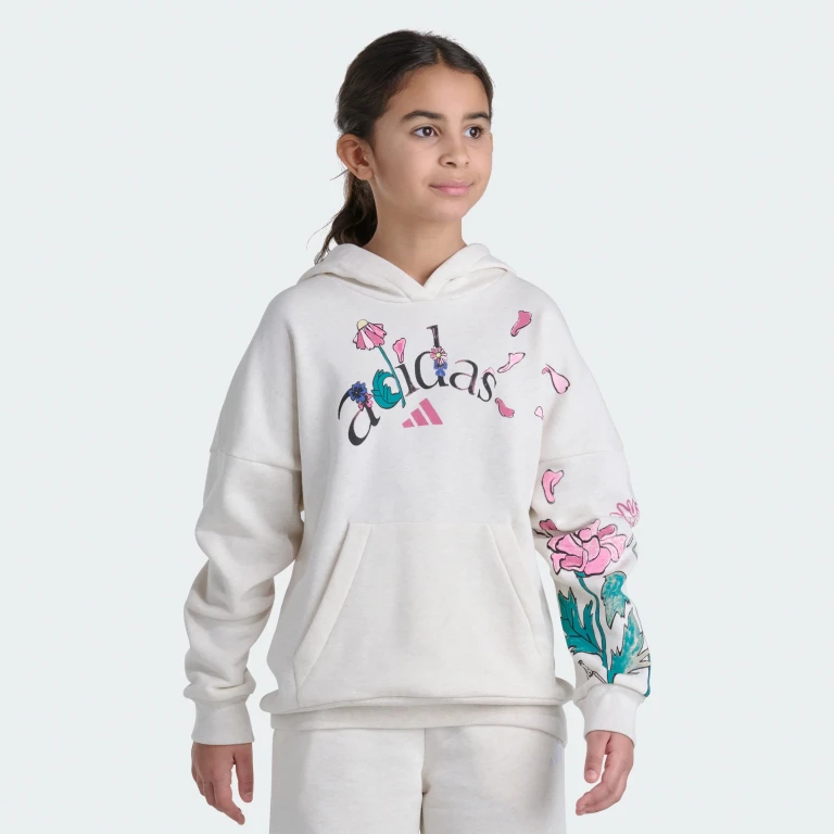 Kids' Long Sleeve Graphic Fleece Hooded Heather Pullover