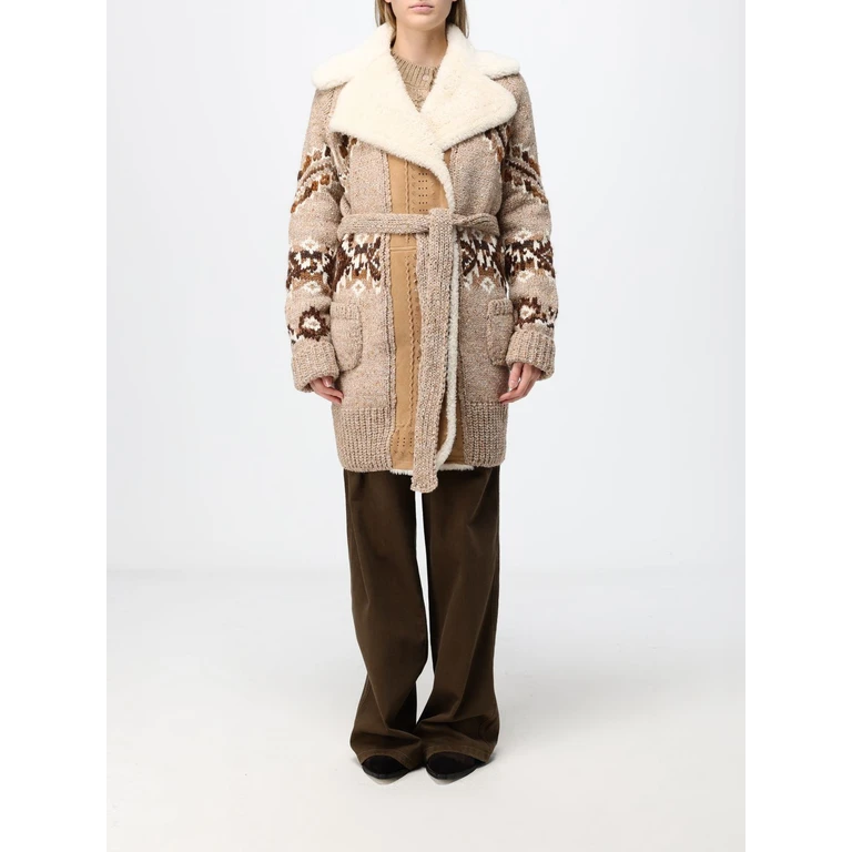 Jacquard Alpaca Wool Cardigan with Shearling Collar (D495D308RSHQUBM4901)