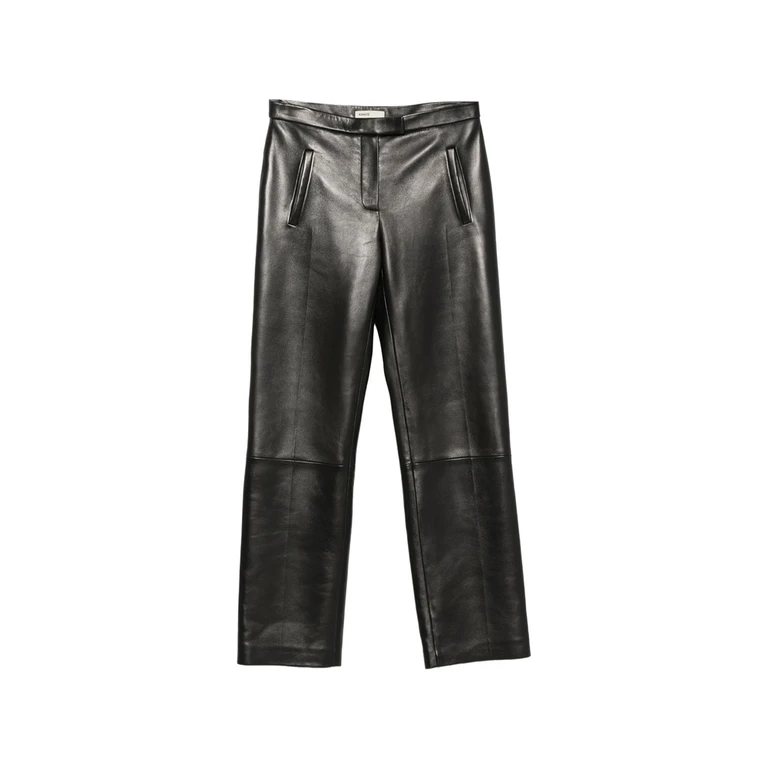 Leather Straight-leg Trousers