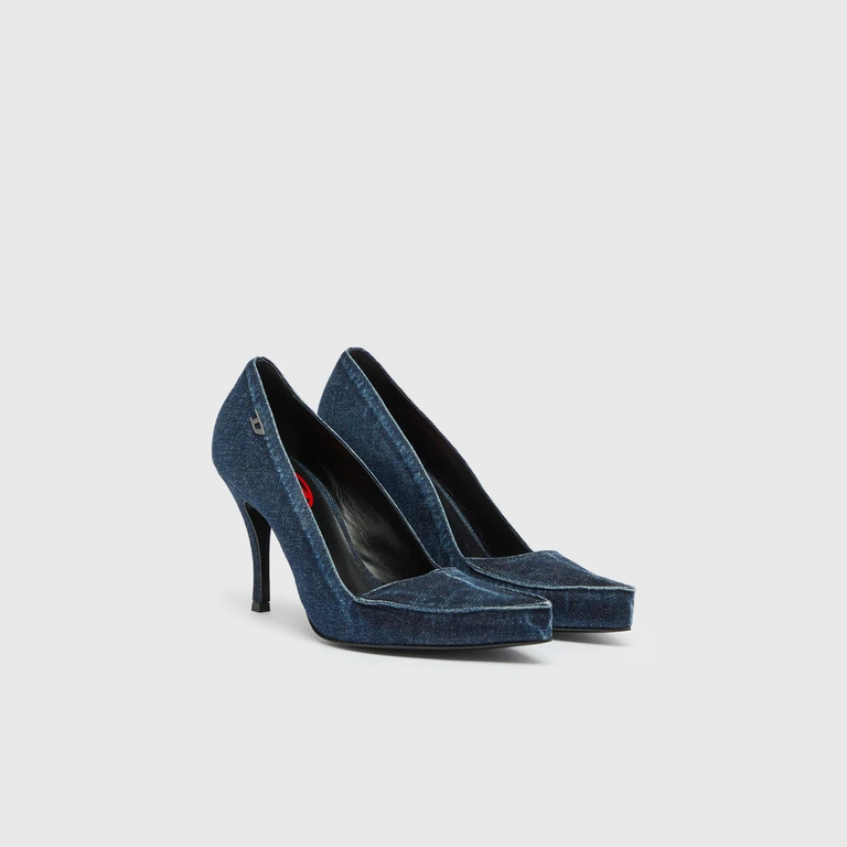 D-Lucette-Pumps in denim - Heels - Woman - Blue