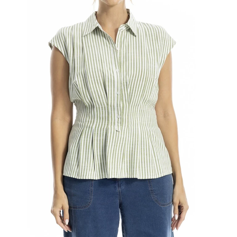 Cap Sleeve Collared Shirt