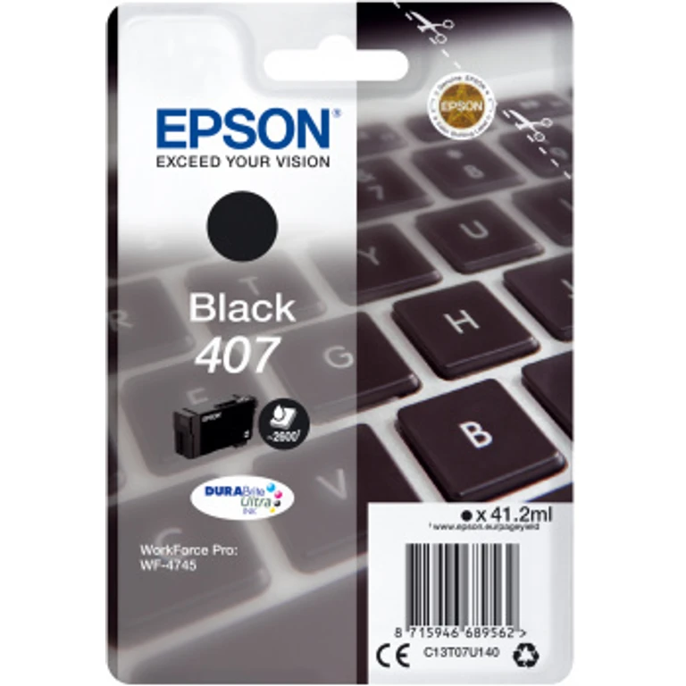 Epson C13T07U140/407 Ink cartridge black. 2.6K pages ISO/IEC 19752 41.
