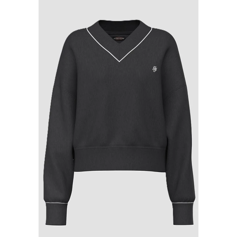 felpa cropped woman black