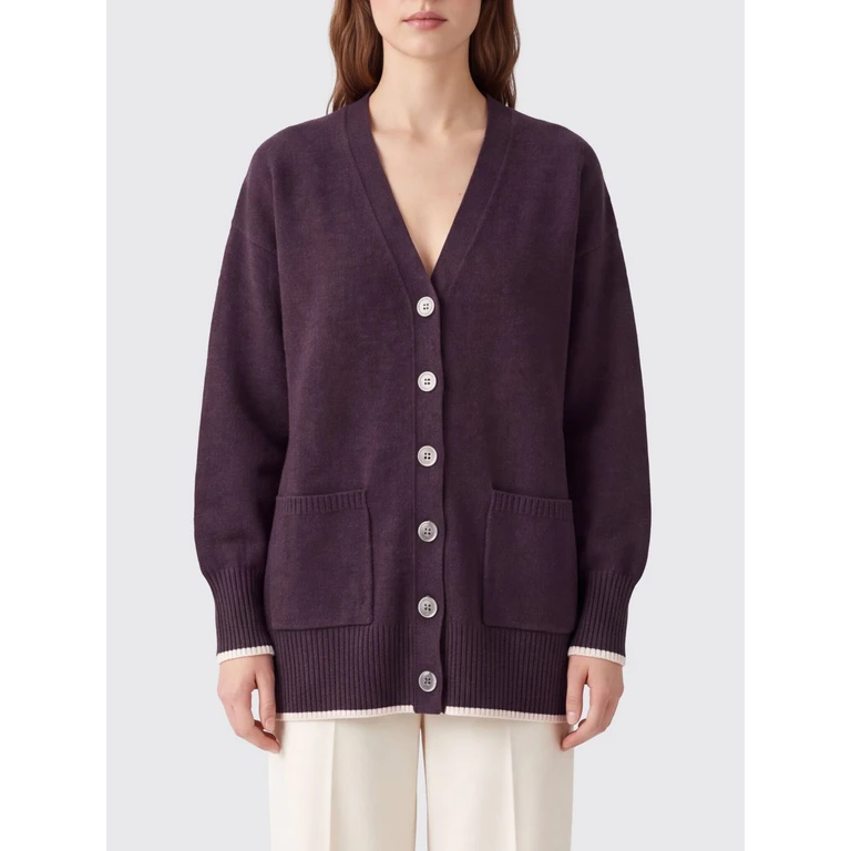 Relaxed Fit Wool and Cashmere V-Neck Cardigan with Pockets (107202A3G1W63)