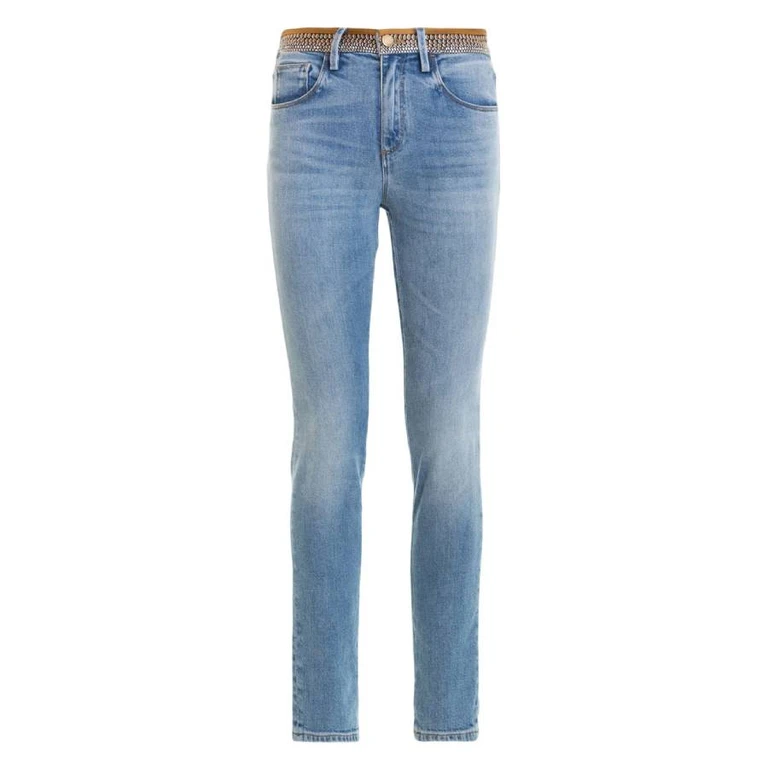 Python Print Belt Denim Jeans