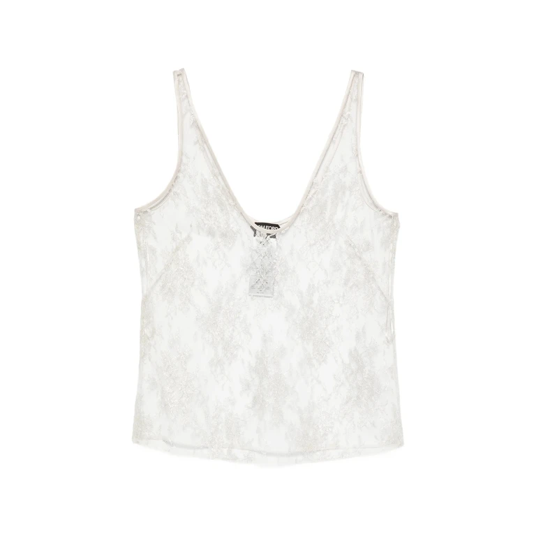 Lace-overlay Top