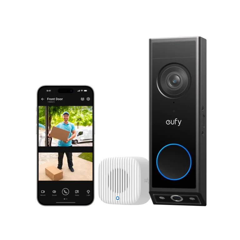 E340 2K Dual Cameras 8GB Storage Smart Video Doorbell with Chime