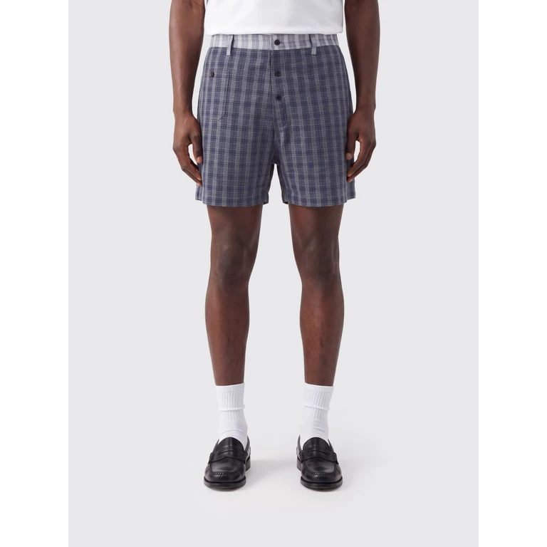 Pants Men color Blue (RUBENCHECKSSHORTSDARKBLUE)