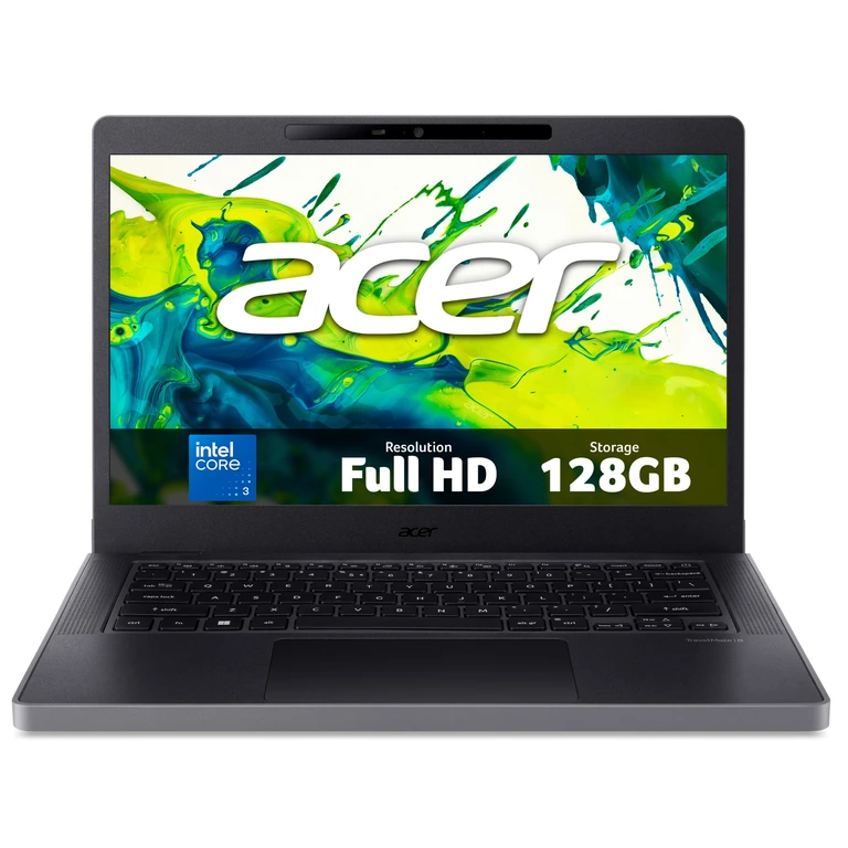 Acer TravelMate B5 14 Laptop (NX.BGQEK.004) - Intel Core 3, 8GB RAM, 128GB UFS, Windows 11 Pro Education