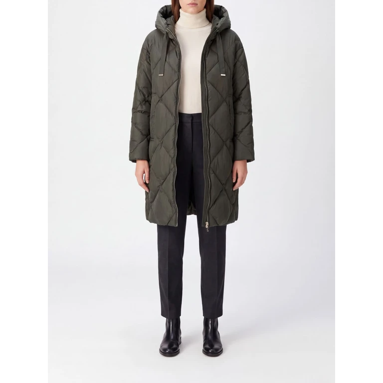 Long Quilted Nylon Down Jacket with Hood (2629496085600064)